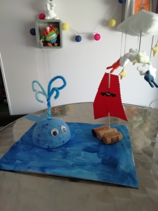 Baleine et bateau - 10doigts.fr