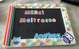 Ardoise  merci maitresse - 10doigts.fr