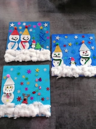 Famille de bonhomme de neige - 10doigts.fr