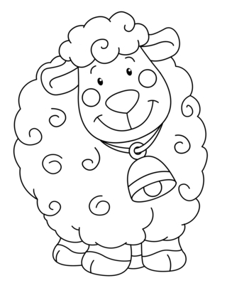 Agneau 02 - Coloriages animaux - Coloriages - 10doigts.fr
