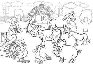 Animaux-ferme3 - Coloriages animaux - Coloriages - 10doigts.fr