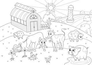 Animaux-ferme7 - Coloriages animaux - Coloriages - 10doigts.fr
