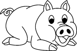 Cochon 01 - Coloriages animaux - Coloriages - 10doigts.fr