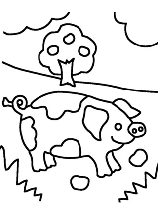 Cochon 07 - Coloriages animaux - Coloriages - 10doigts.fr