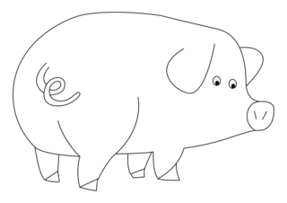 Cochon 08 - Coloriages animaux - Coloriages - 10doigts.fr