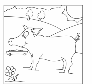Cochon 09 - Coloriages animaux - Coloriages - 10doigts.fr