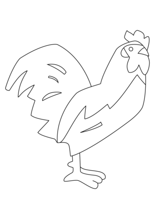 Coq 02 - Coloriages animaux - Coloriages - 10doigts.fr
