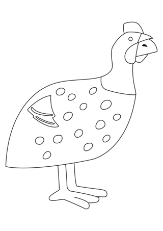 Pintade 001 - Coloriages animaux - Coloriages - 10doigts.fr