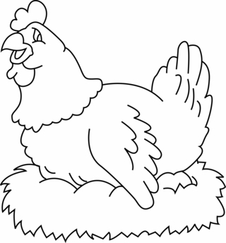 Poule 01 - Coloriages animaux - Coloriages - 10doigts.fr