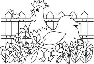 Poule 06 - Coloriages animaux - Coloriages - 10doigts.fr