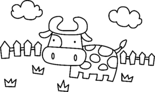 Vache 01 - Coloriages animaux - Coloriages - 10doigts.fr