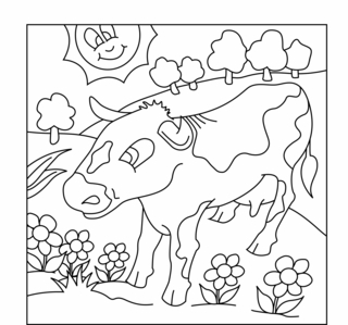 Vache 05 - Coloriages animaux - Coloriages - 10doigts.fr