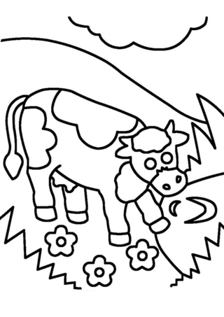 Vache 12 - Coloriages animaux - Coloriages - 10doigts.fr