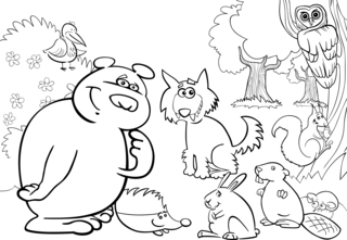 Animaux-foret1 - Coloriages animaux - Coloriages - 10doigts.fr