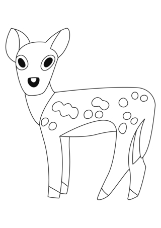 Biche 03 - Coloriages animaux - Coloriages - 10doigts.fr