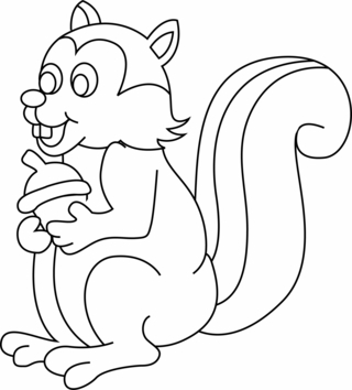 Ecureuil 01 - Coloriages animaux - Coloriages - 10doigts.fr