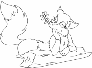 Renard 02 - Coloriages animaux - Coloriages - 10doigts.fr