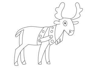 Renne 14 - Coloriages animaux - Coloriages - 10doigts.fr