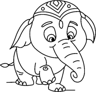 Eléphant 06 - Coloriages animaux - Coloriages - 10doigts.fr
