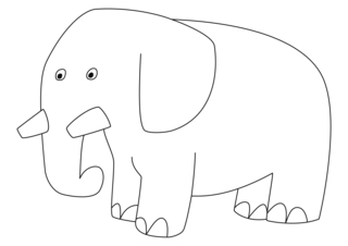 Eléphant 12 - Coloriages animaux - Coloriages - 10doigts.fr