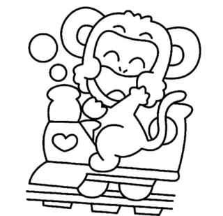 Singe05 - Coloriages animaux - Coloriages - 10doigts.fr