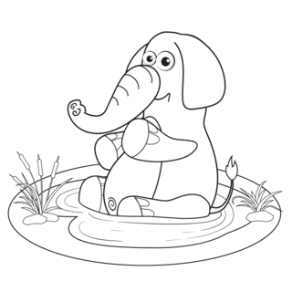 Éléphant 14 - Coloriages animaux - Coloriages - 10doigts.fr