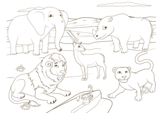 Animaux-savane3 - Coloriages animaux - Coloriages - 10doigts.fr