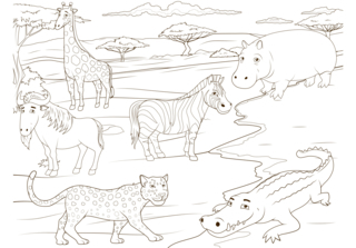 Animaux-savane4 - Coloriages animaux - Coloriages - 10doigts.fr