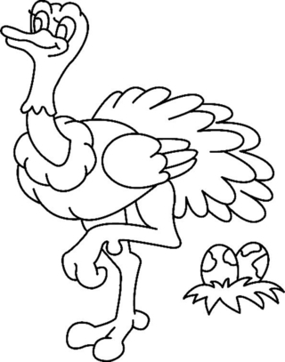 Autruche 01 - Coloriages animaux - Coloriages - 10doigts.fr