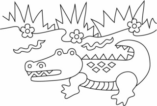 Crocodile05 - Coloriages animaux - Coloriages - 10doigts.fr