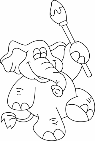 Eléphant02 - Coloriages animaux - Coloriages - 10doigts.fr