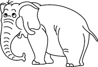 Eléphant09 - Coloriages animaux - Coloriages - 10doigts.fr