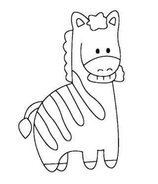 Zèbre 01 - Coloriages animaux - Coloriages - 10doigts.fr