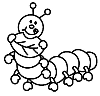 Chenille 01 - Coloriages animaux - Coloriages - 10doigts.fr