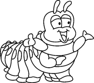 Chenille 03 - Coloriages animaux - Coloriages - 10doigts.fr