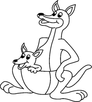 Kangourou 01 - Coloriages animaux - Coloriages - 10doigts.fr