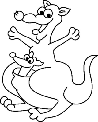 Kangourou 03 - Coloriages animaux - Coloriages - 10doigts.fr
