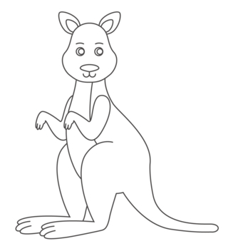 Kangourou 05 - Coloriages animaux - Coloriages - 10doigts.fr