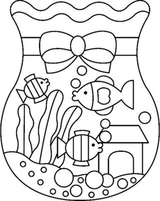 Aquarium 2 - Coloriages animaux - Coloriages - 10doigts.fr