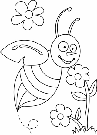 Abeille 03 - Coloriages animaux - Coloriages - 10doigts.fr