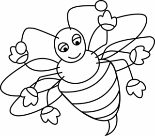 Abeille 08 - Coloriages animaux - Coloriages - 10doigts.fr