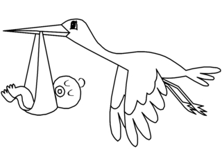 Cigogne 01 - Coloriages animaux - Coloriages - 10doigts.fr
