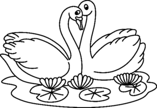 Cygne 02 - Coloriages animaux - Coloriages - 10doigts.fr
