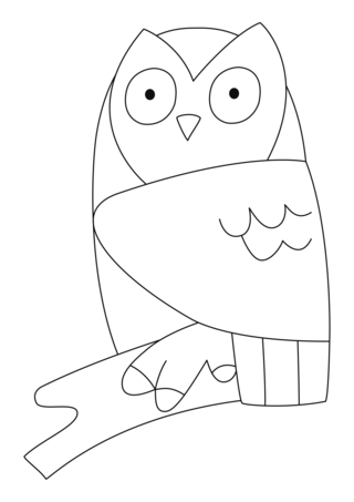 Hibou 02 - Coloriages animaux - Coloriages - 10doigts.fr