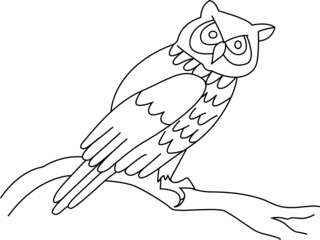 Hibou 03 - Coloriages animaux - Coloriages - 10doigts.fr