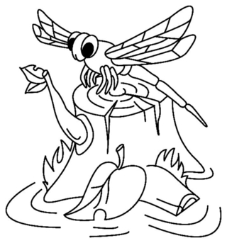 Libellule 03 - Coloriages animaux - Coloriages - 10doigts.fr