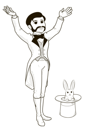 Cirque magicien - Coloriages cirque - Coloriages - 10doigts.fr