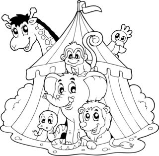 Cirque1 - Coloriages cirque - Coloriages - 10doigts.fr