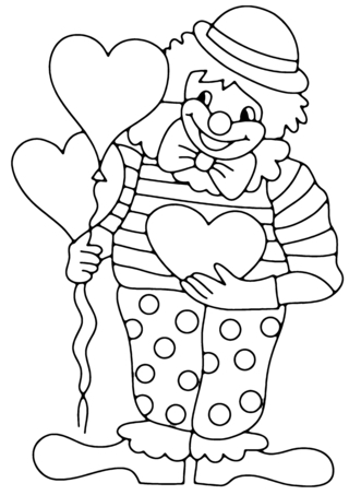 Clown 04 - Coloriages cirque - Coloriages - 10doigts.fr