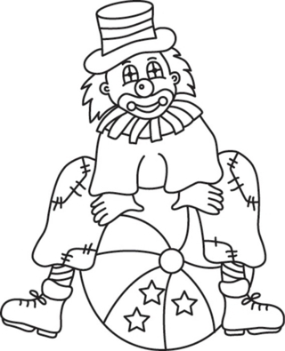 Clown 12 - Coloriages cirque - Coloriages - 10doigts.fr